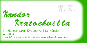 nandor kratochvilla business card